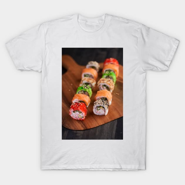 Variety of sushi freshly prepared T-Shirt by naturalis